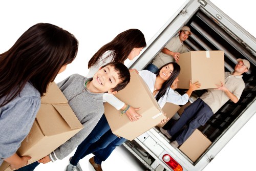 Professional team assisting with office relocation in Storage Putney