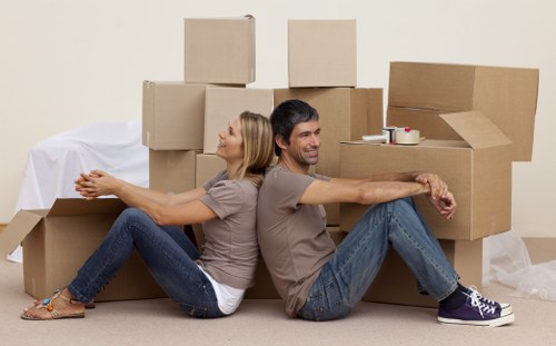 Professional Man and Van team preparing for a move in Putney